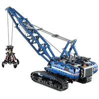1400 Piece Bricks Motorized Crawler Crane Mobile Tower Crane Technical City Model Building Blocks Boy Birthday Gifts Kids Toys 4