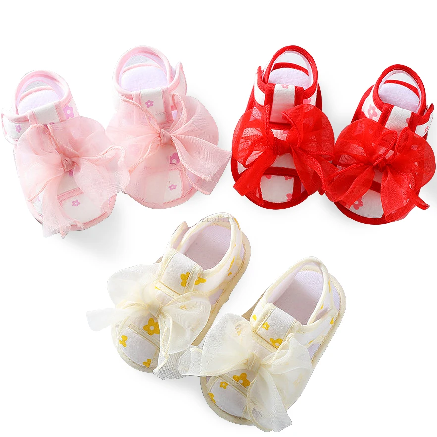 SummerGirlInfantSandalsCuteFlowerAntiSlipCottonSole018M