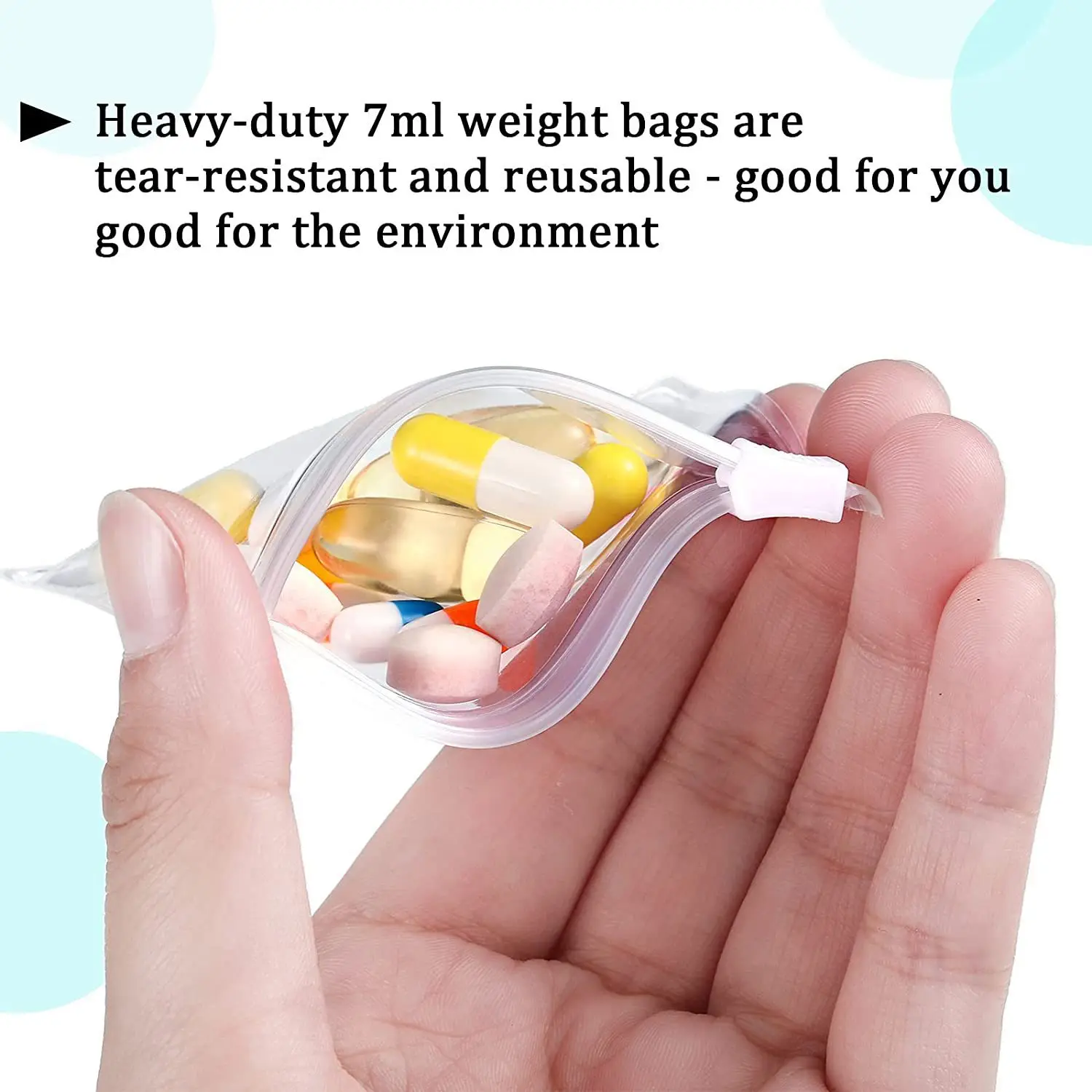 Eva Medicine Bag Basic Transparent Simple Zipper Food Grade Plastic Self-Sealing Small Pill Vitamin Capsule Packaging Bag