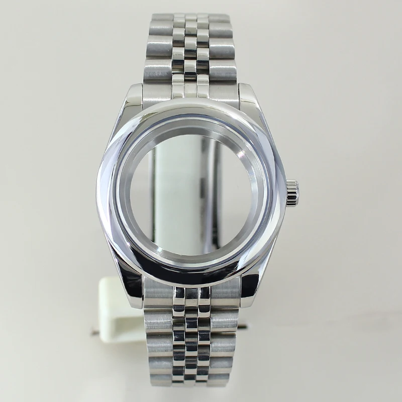High-Quality 36mm/39mm Steel Watch Case with Sapphire Glass Bracelet