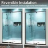 44-48" W x 71" H Piovt Swing Glass Shower Door,Pivot Semi-Frameless Glass Shower Door with 1/4"(6mm) Clear SGCC Tempered Glass 6