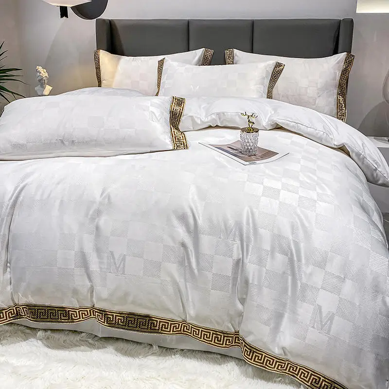 Cotton Bedding Set Luxury Set Include Bed Sheet Duvet Cover Pillowcase Room Decoration