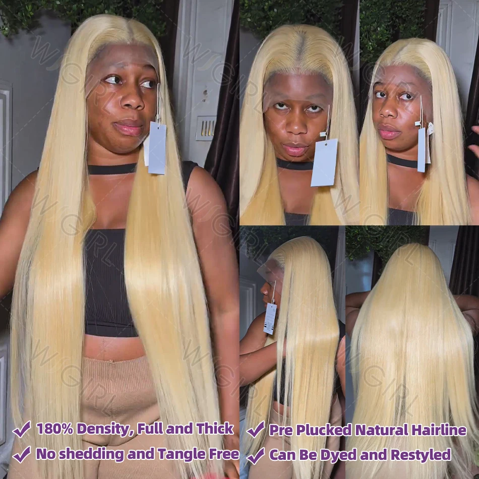 Human Hair Wig 30 Inch 613 Straight Blonde Lace Front 13x6 13x4 Hd Frontal For Women