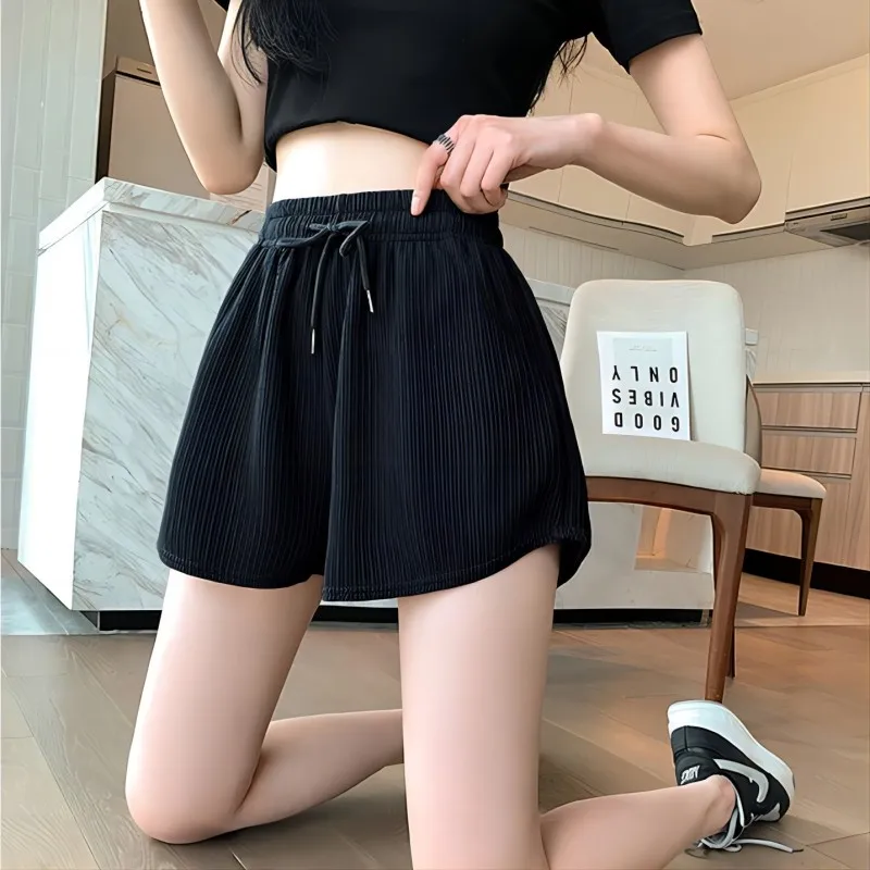 New Summer Sports Shorts Women's Korean High Waist Loose Large Size Student Youth Home Sleepwear Running Yoga Shorts