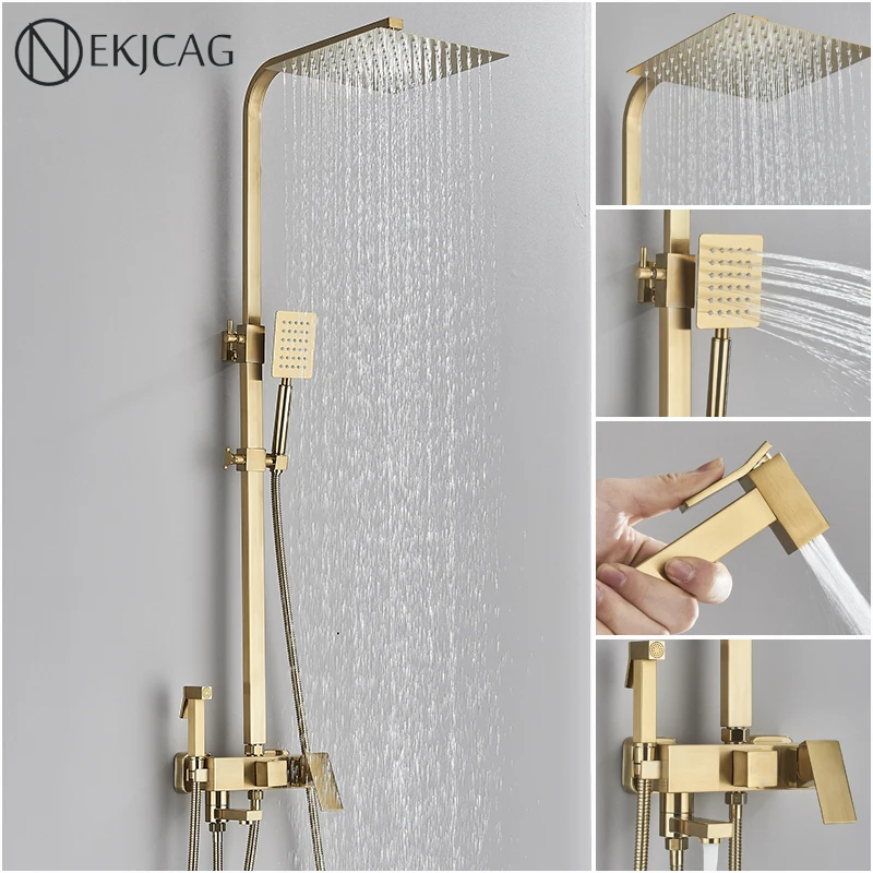 Grifo De Ducha De Oro Cepillado Ggstudy, Función Única, Duch