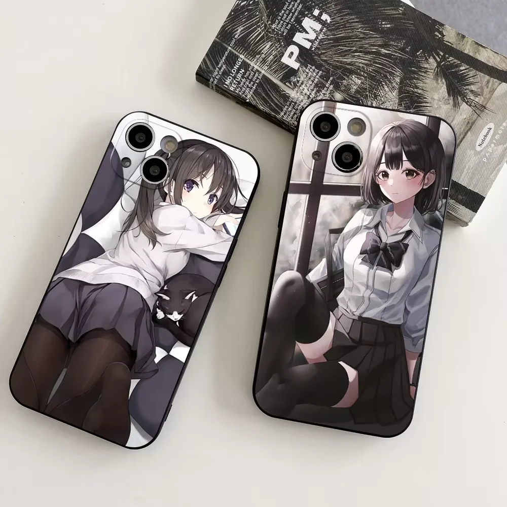 Stylish Japanese Anime Girl JK Shock Absorber Phone Case