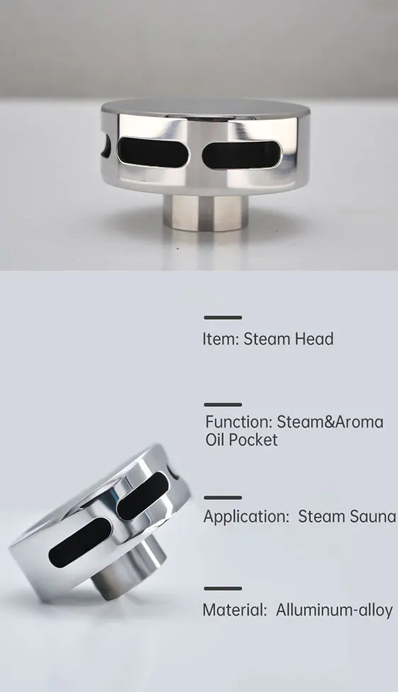 Description Picture 5 of itemStainless Steel Polished Sauna Steam Head Steam Head Nozzle With Fragrance Oil Pocket G1/2" G3/4" Diameter 7cm Round Shape