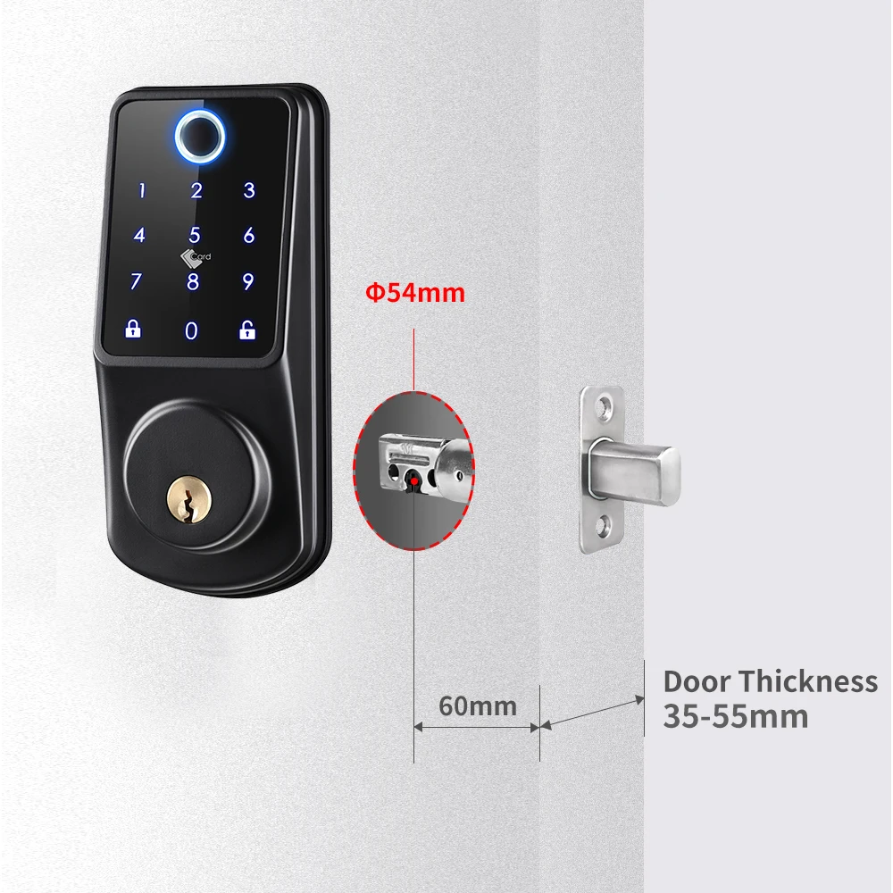 

Американский сорт 2 Deadbolt умный дом отпечаток пальца биометрический замок с Wifi приложения Tuya