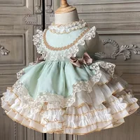 Summer 0-8-year-old Lolita Pink Girl Princess Dress Birthday Party Fluffy Sleeveless Bowtie Children's Elegant Evening Dress