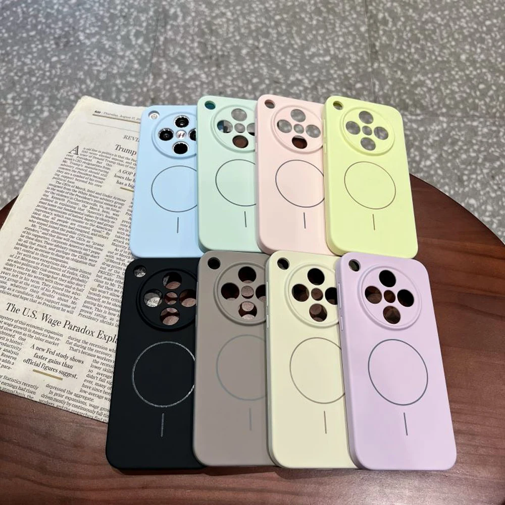 Vibrant Liquid Silicone MagSafe Case with Magnetic Wireless Charging and Shockproof Camera Protection