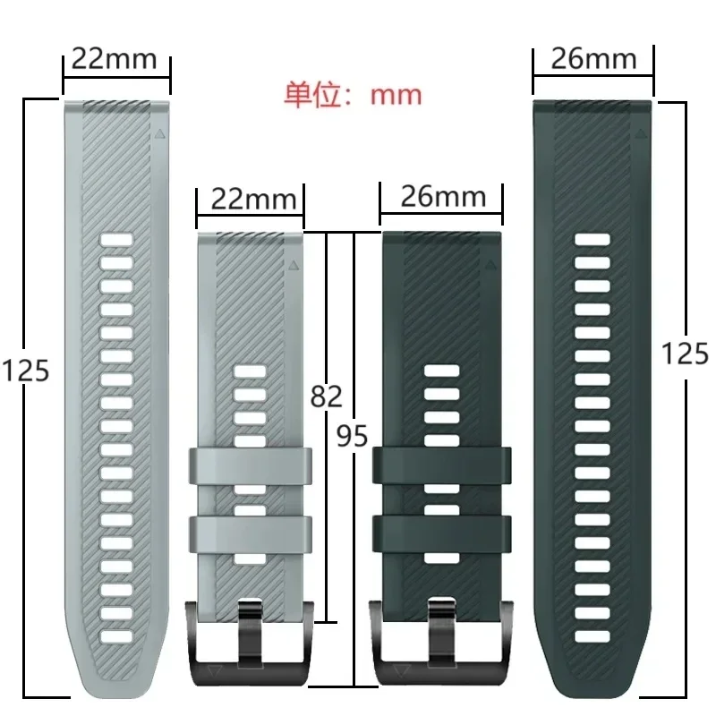 Enhanced Silicone Watch Strap - Premium Quickfit Replacement Band, 22-26mm Adjustable Bracelet