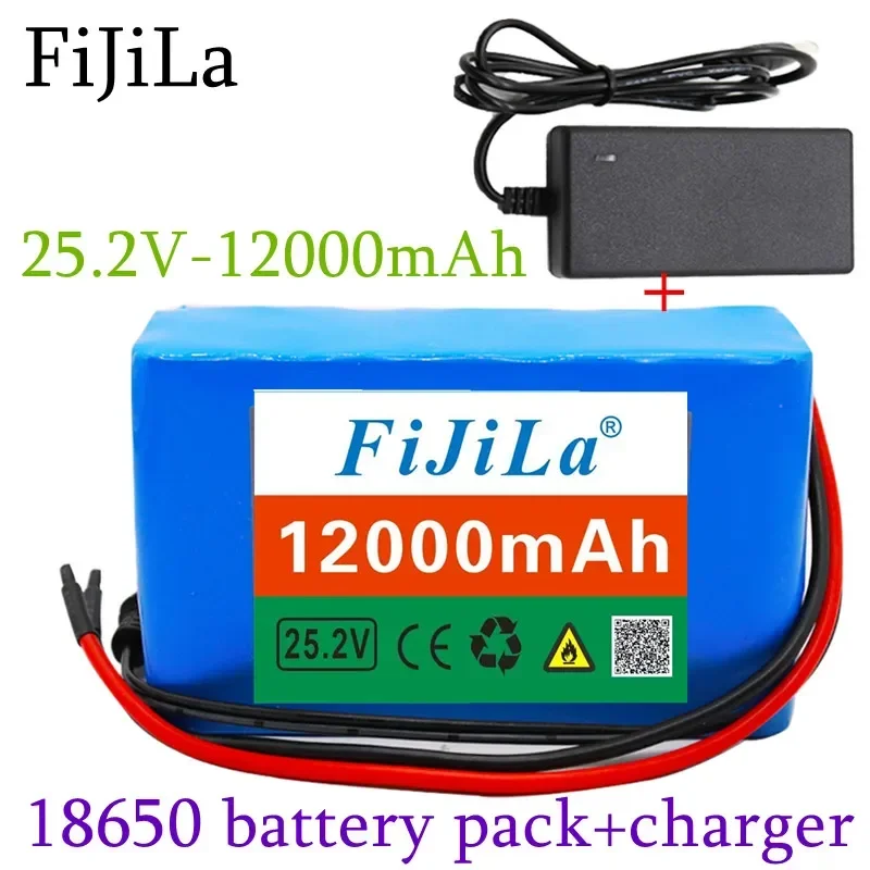 

6s2p 24V 12.0Ah 18650 lithium-ion battery pack 25.2v 12000mAh electric bicycle moped with BMS + charger