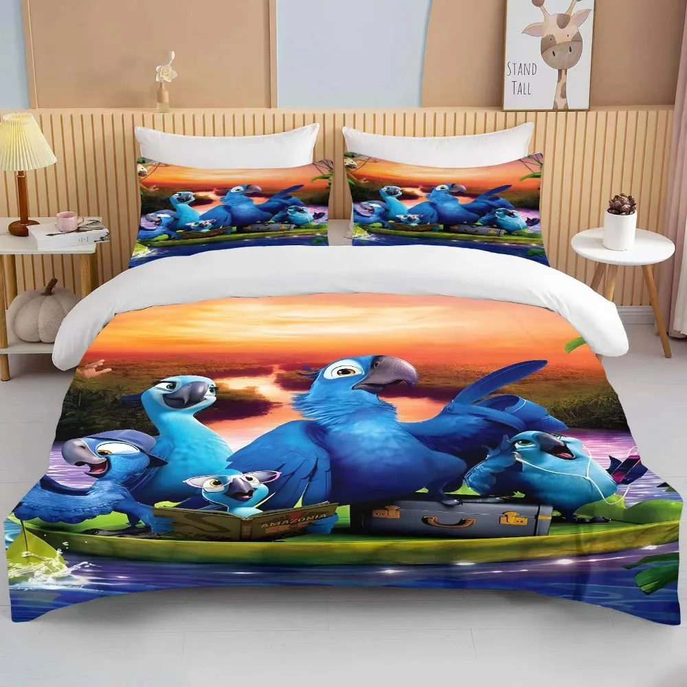 

Комплект постельного белья из 3 предметов с рисунком попугая