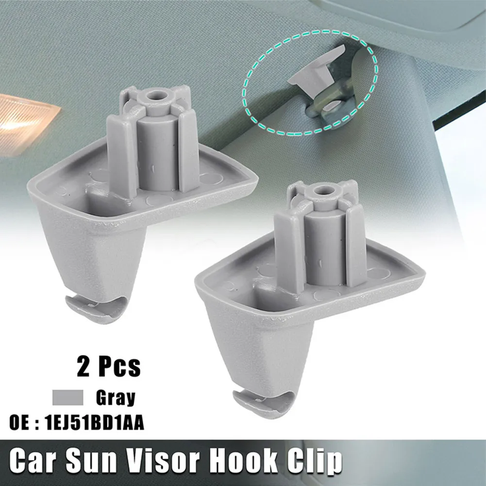 

2Pcs Car Visor Hook Clips For Chrysler 300 For Dodge Magnum 2007 Gray Visor Retaining Clamp 1EJ51BD1AA Accessories Part