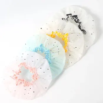 Double-layer Shower Cap Adult Ladies PVC Waterproof Bathing Hat Kitchen Oil-proof Bathroom Bathing Household Shower Cap 1
