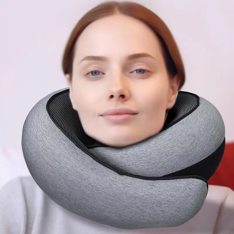 Memory Foam Neck Pillow  Cervical Vertebra Travel Portable Noon Break Aircraft U Type Of Pillow Sleep Camping Pillow  Carry Bag 4