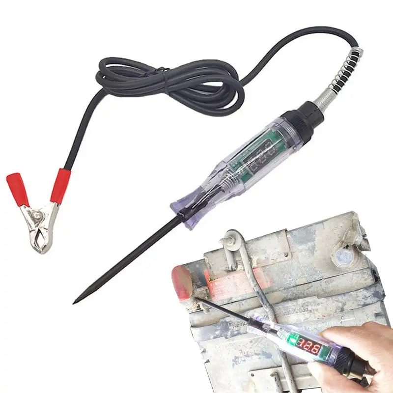 

Car Circuit Tester Pen Heavy Duty Voltage Tester Pen With LED Digital Display Automotive Circuit Tester With Sharp Piercing