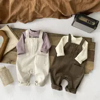 children's clothing baby and toddler autumn fashion men's and women's baby western-style corduroy Korean casual overalls，W133 1
