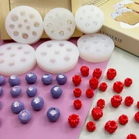 3D Simulation Fruit Candle Silicone Mold Blueberry Raspberry Shaped Fondant Mould DIY Chocolate Baking Mold Cake Decorating Tool 3