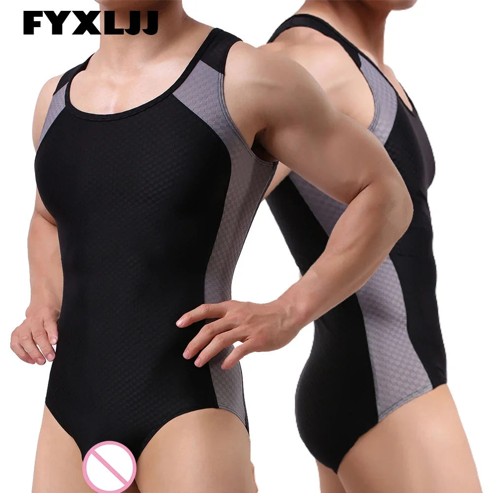 

FYXLJJ Fashion Men's Underwear Leotard Bodysuit Body Shaper Tight Fitness Body Building Men Singlet Slimming Undershirt Jumpsuit