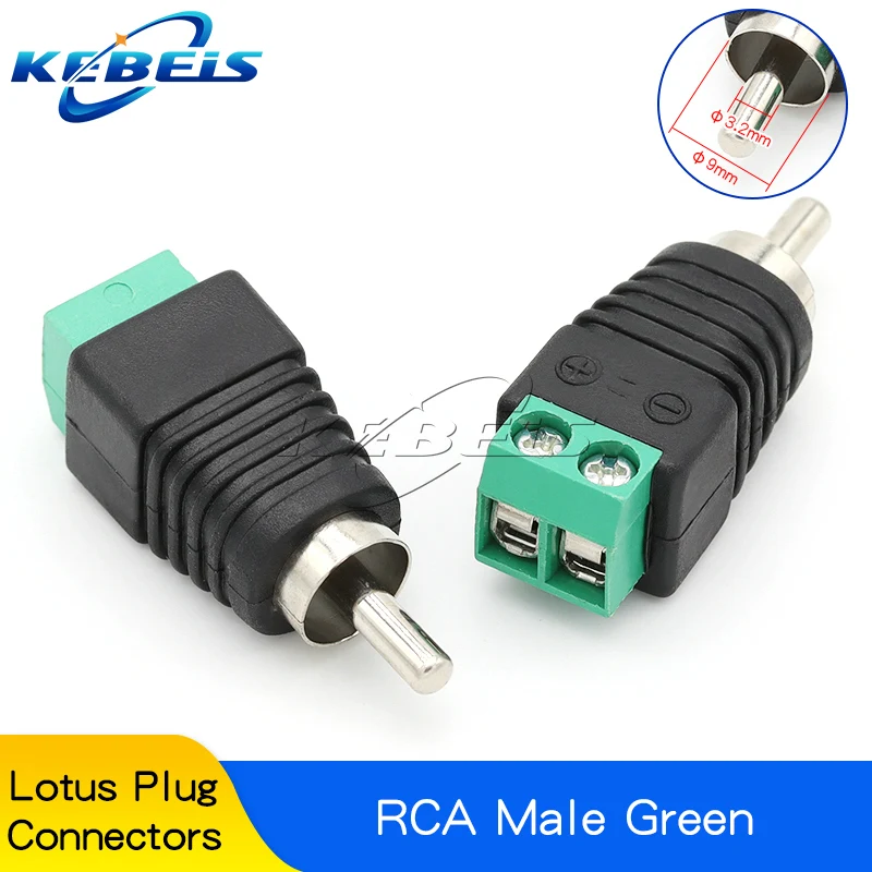 2 Stück RCA-Stecker Männlich-Weiblich, RCA-Lotus-Kopf Lötfreie Audio-Lautsprecheranschlüsse, Druckknopf-Terminal AV-Stecker Buchse Kabeladapter – Detail 5