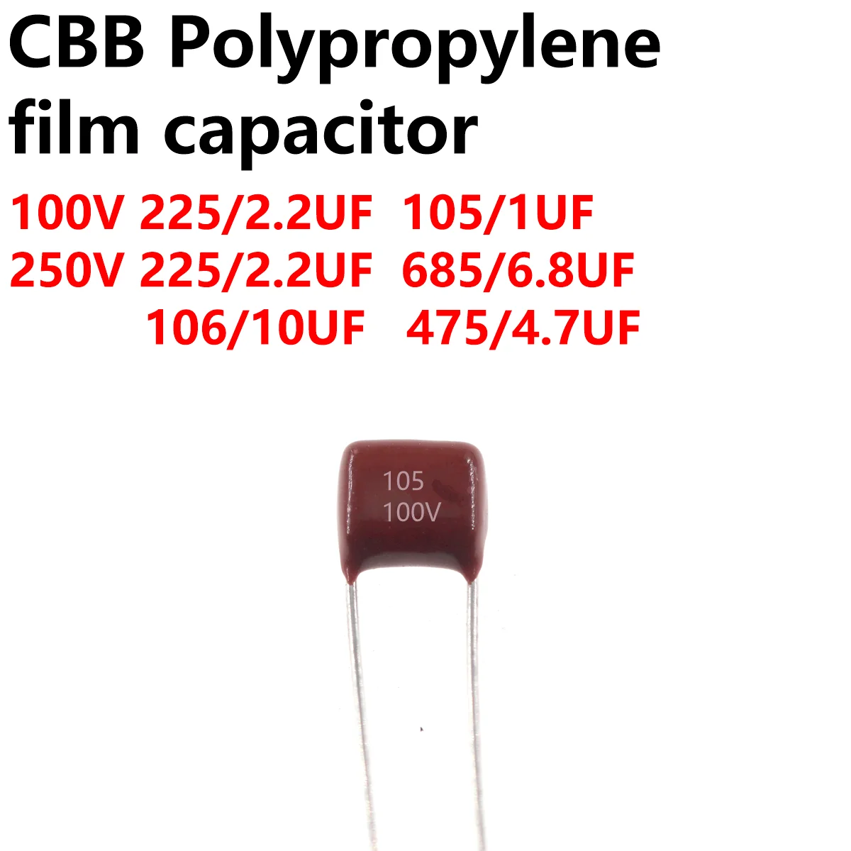 20pcs super fast recovery diode her102 her103 her104 1a 100v 200v 300v do 41 20pcs capacitor CBB 100V 225 2.2UF 105 1UF 250V 475 4.7UF 225 2.2UF 685 6.8UF 106 10UF 105 1UF