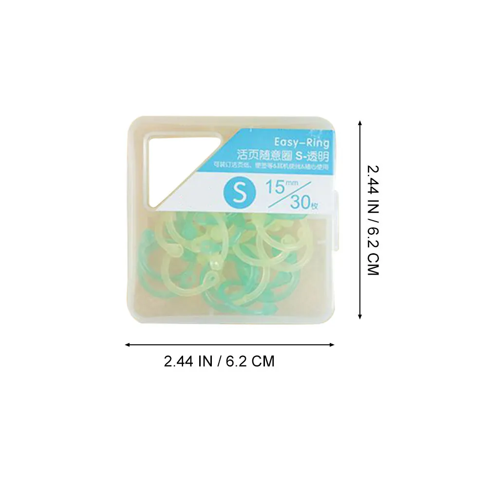 60Pcs 휴대용 플라스틱 바인더 링 루스 리프 북 서클 편리한 가정용 주최자 사무용품 종이 액세서리