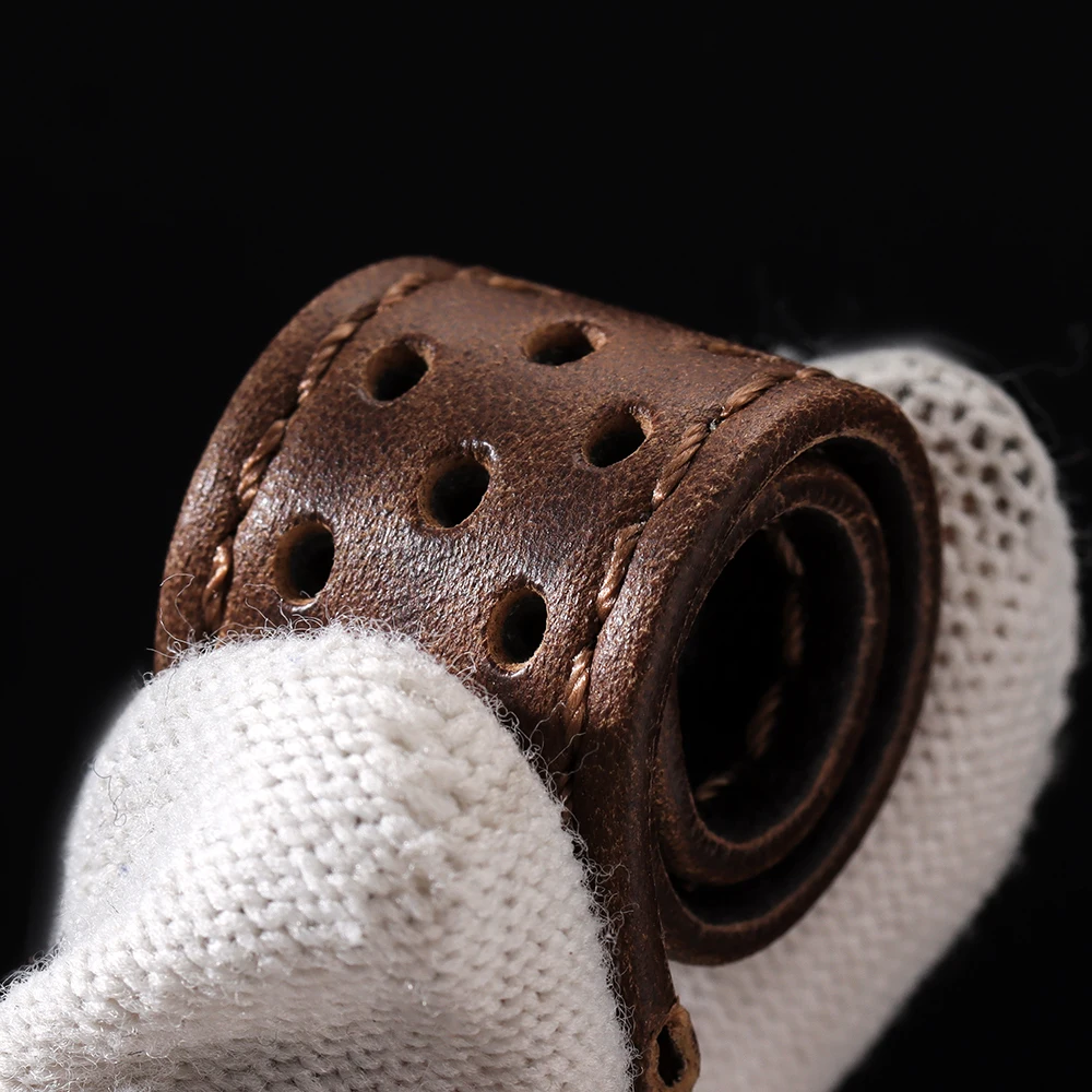 Genuine Cowhide Leather Retro Watch Strap - Elegant Sport Band, Multiple Sizes Available