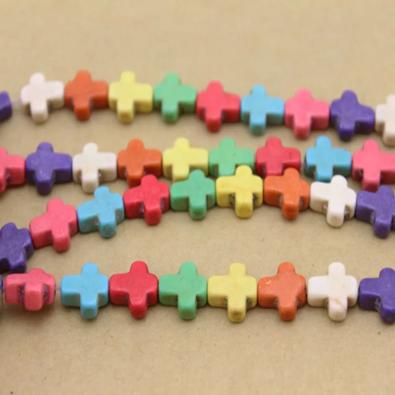 

1String 8×10×4mm Turquoise Beads Colorful Cross Shaped Beads For Fashion Jewelry Necklace Making Diy Handmade Bracelet