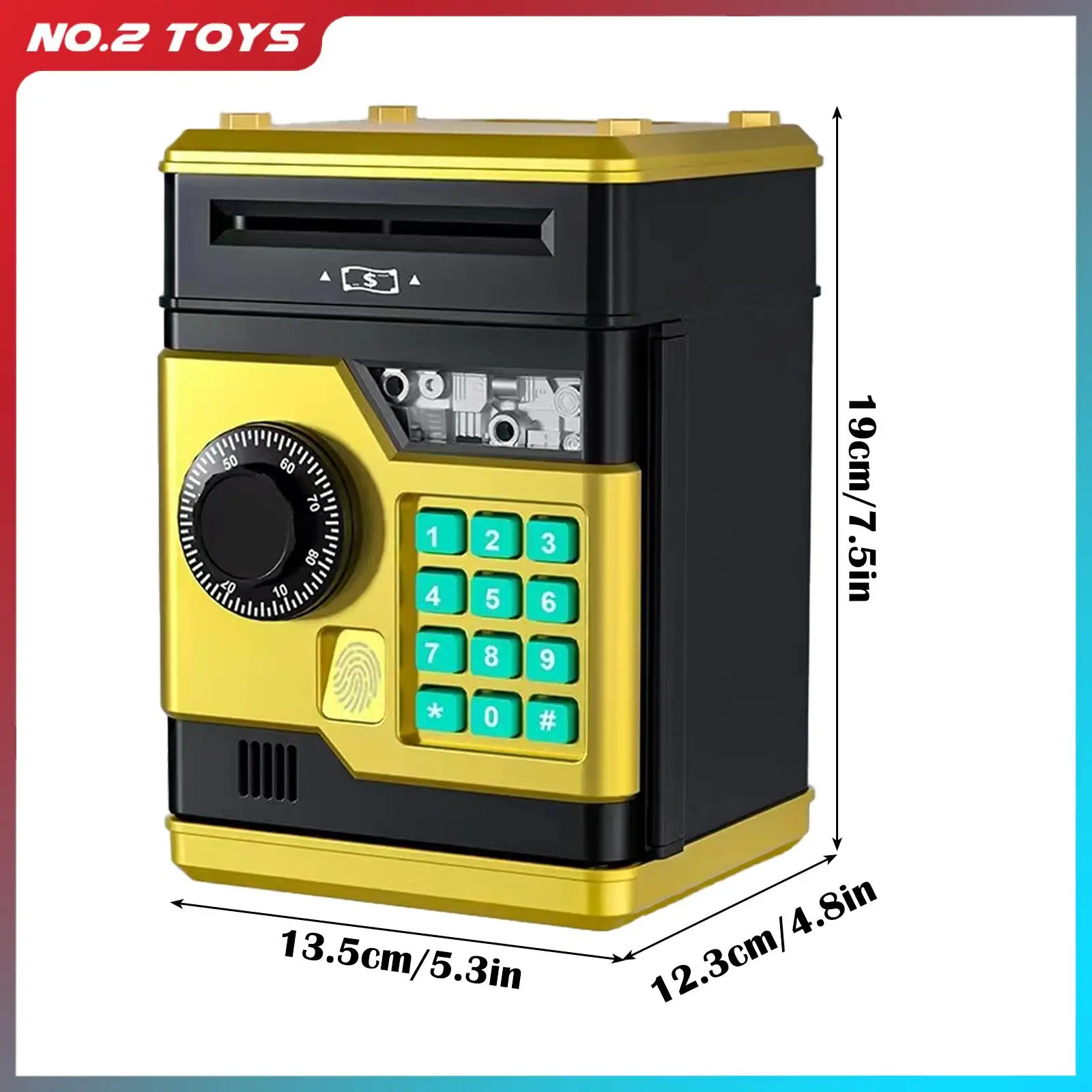 Mini Piggy Bank Password Money Box Automatic Fingerprint Money Fall-proof ATM Coins Cash Saving Safe Deposit Safe Box Kids Toy