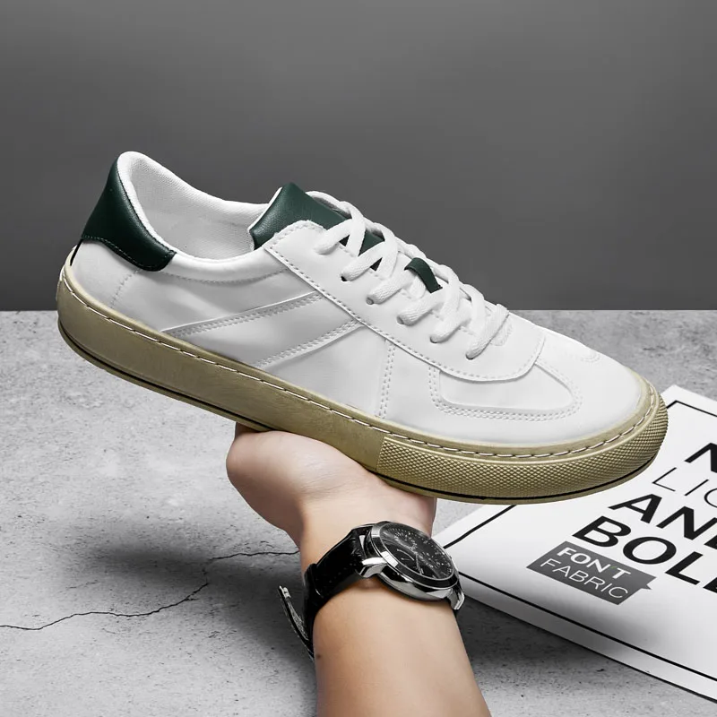 2024 New Men's Shoes Retro Four Seasons Leisure Sports Breathable Fashion Leather Low cut Basic Board Shoes White Shoes 3