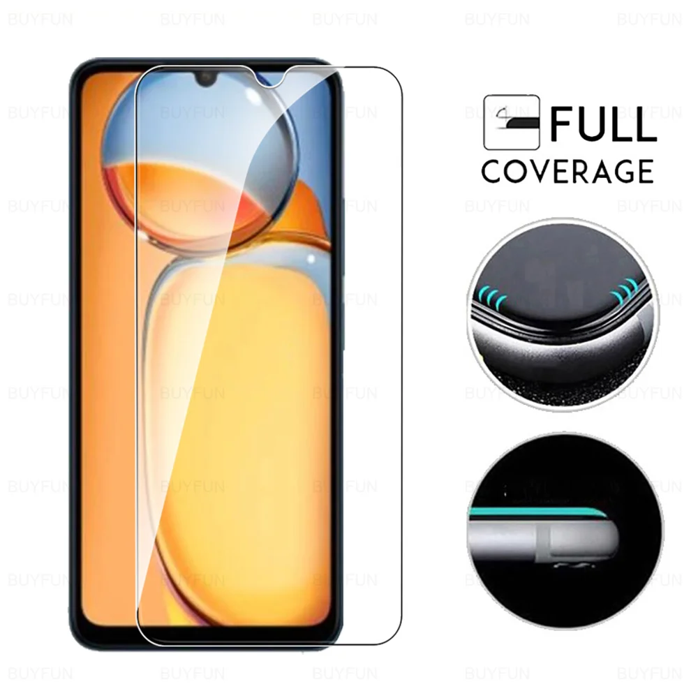Screen protector tempered glass 4in1 tempered glass case for Xiaomi Redmi 13C 6.74inch front safety screen protector