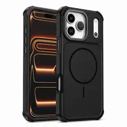 Magsafe Magnetic Rugged Armor Shockproof Phone Case - Durable Back Cover - iPhone 15 (Black)