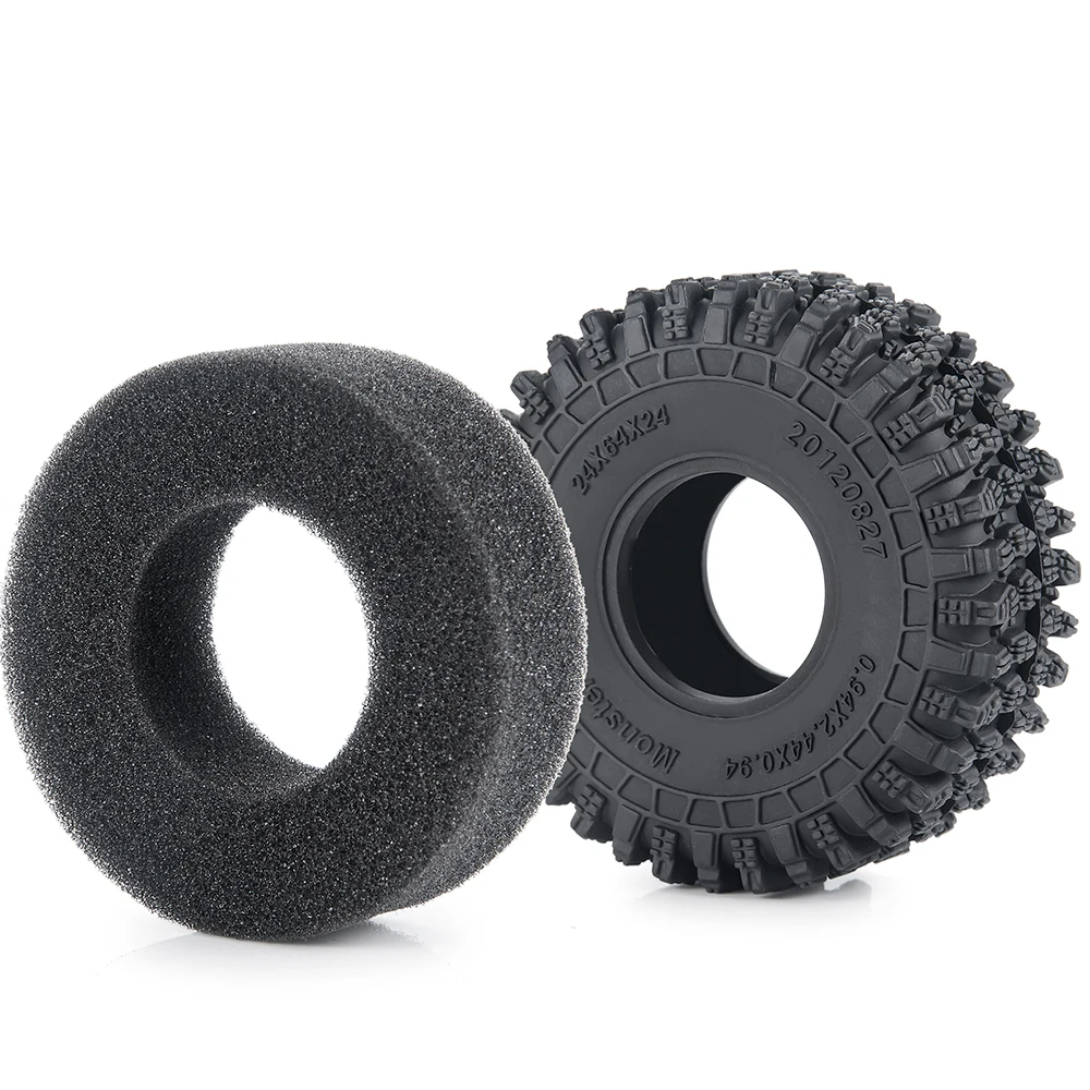 YEAHRUN 4PCS Mud Terrain Tires Wheels Rubber Tyres for 1/18 TRX4M Bronco Defender, 1/24 Axial SCX24 RC Micro Crawler Car