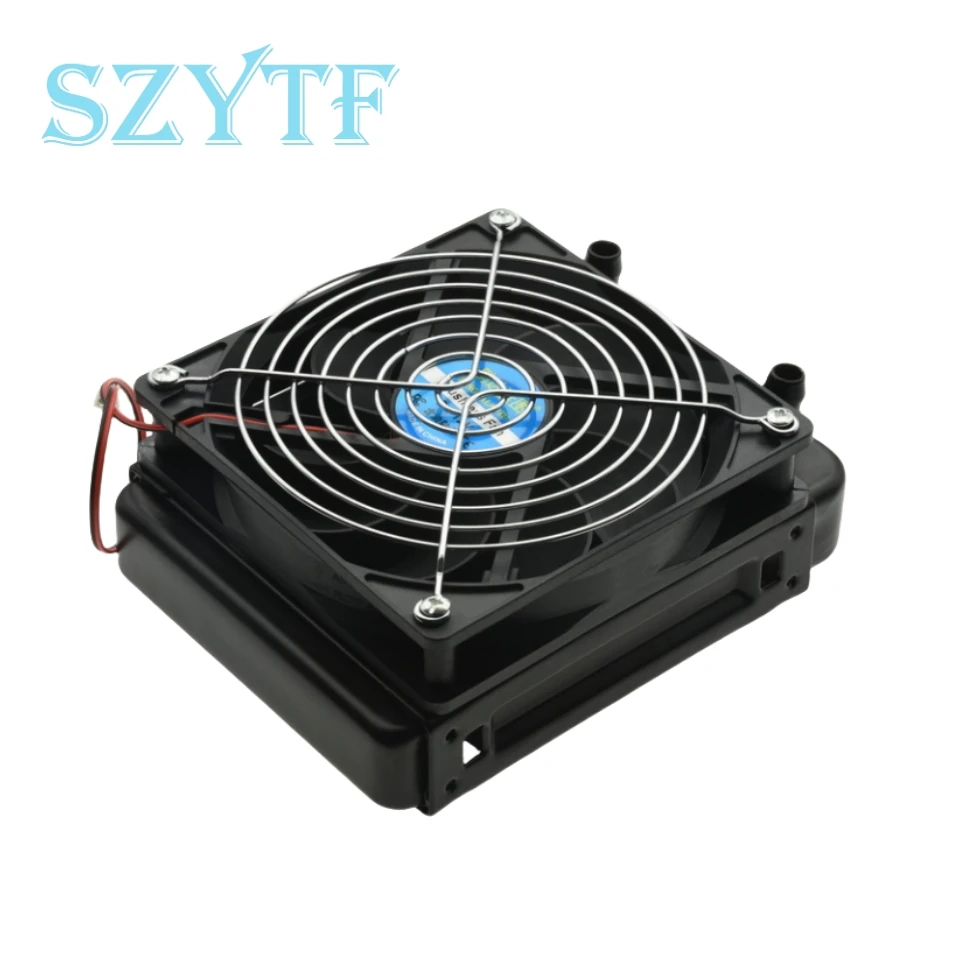 Low Noise 120 x 120mm Water Cooling CPU Cooler Row Heat Exchanger Radiator with Fan 1pcs