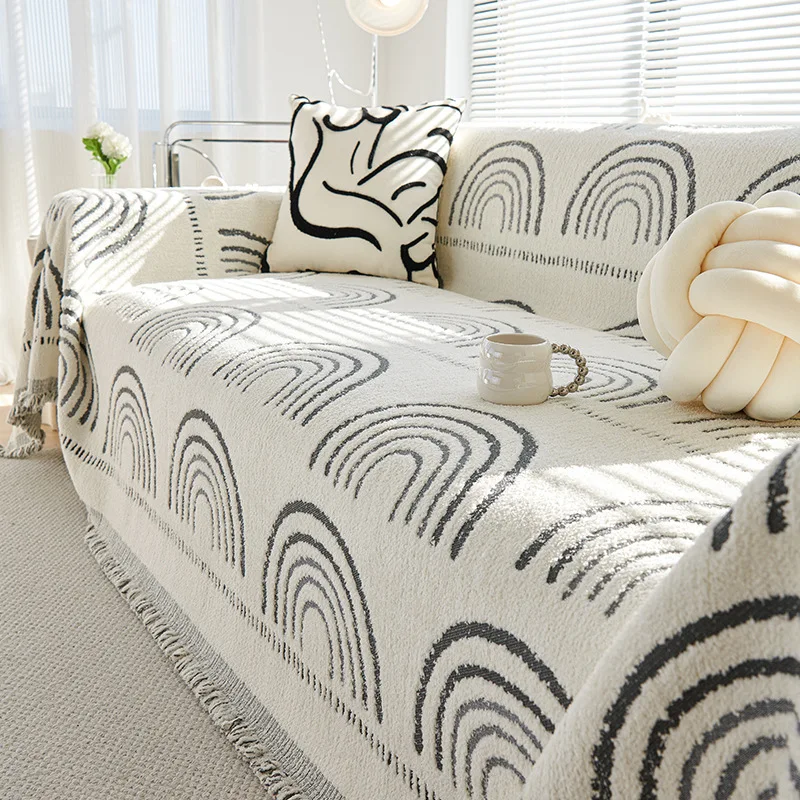 Nordic Tassel Throw Blanket Full Four Season Cotton Sofa Cover Towel Dust Anti-cat Scratch Protection Covers Sofa Blanket Carpet 3