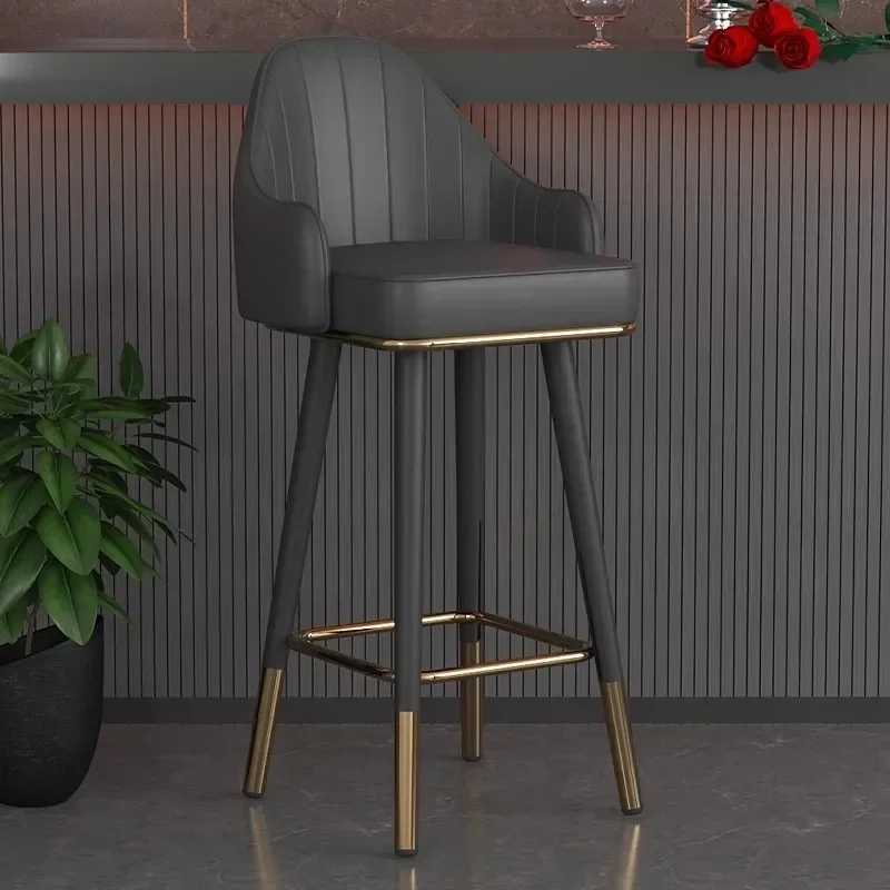 Reception Nordic Bar Stool Minimalist Backrest High Modern Kitchen Luxury Swivel Ergonomic Modern Furniture