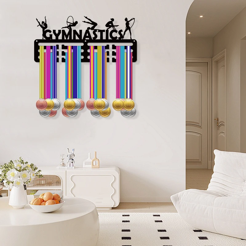 1 piece/Acrylic material medal display stand/Gymnastics pattern honor medal stand/Sports commemorative plaque/Wall storage 6