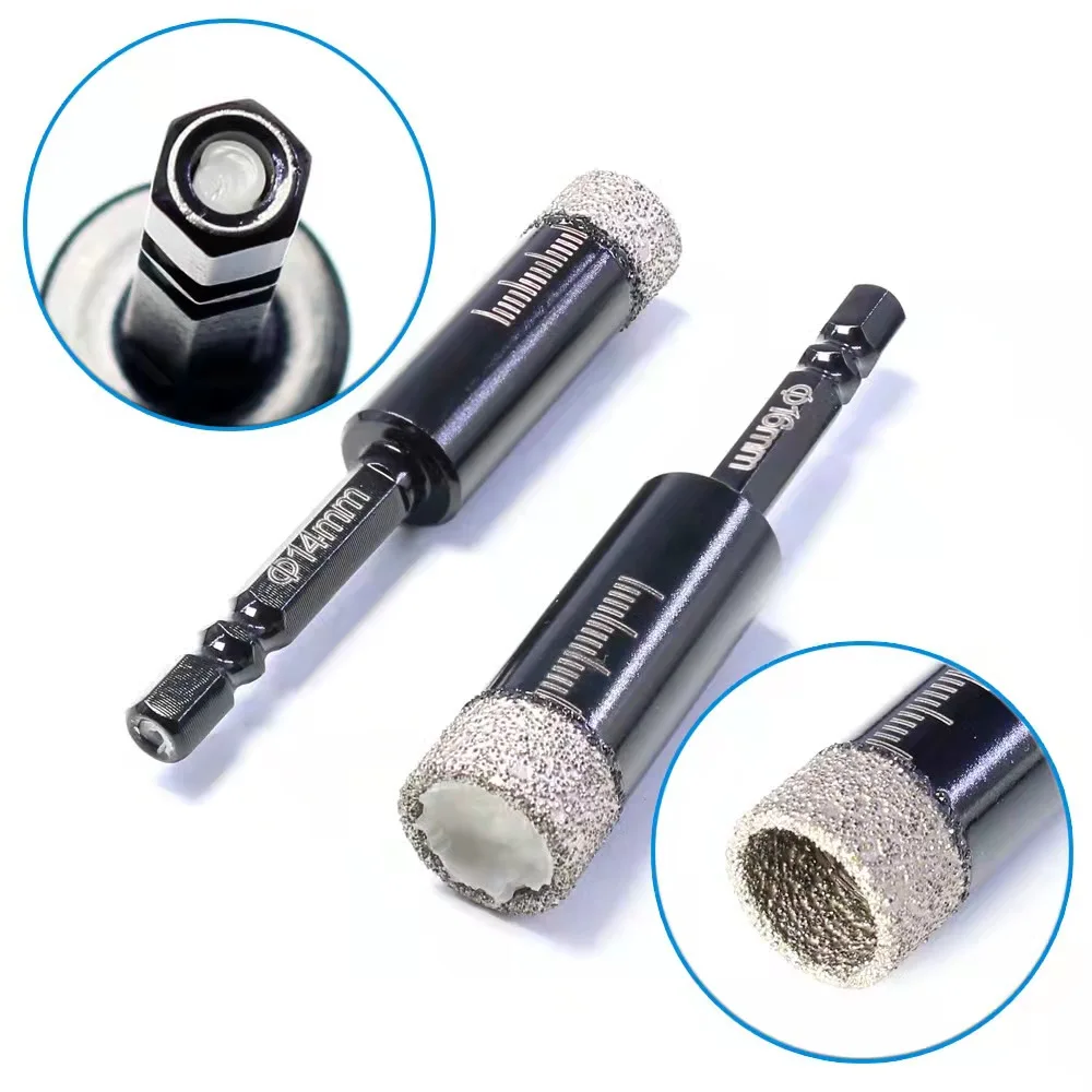 Drill Bit 5-16mm Hexagonal Shank Brazed Dry Ceramic Tile Marble Granite Vitrified Tile Hole Opener Diamond