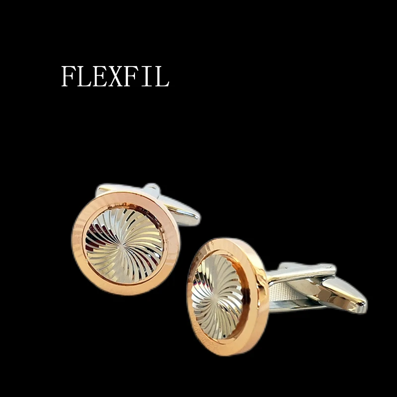 

FLEXFIL Luxury shirt cufflinks for men's Brand cuff buttons cuff links gemelos High Quality Metal wedding abotoaduras Jewelry