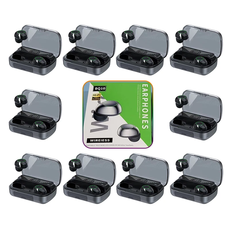

5/10PCS BQ10 TWS Bluetooth Earphone Wireless Headset Headphone Earbuds Sports Esports Hifi V5.3 LED Display TWS PK F9-5C M90 Pro