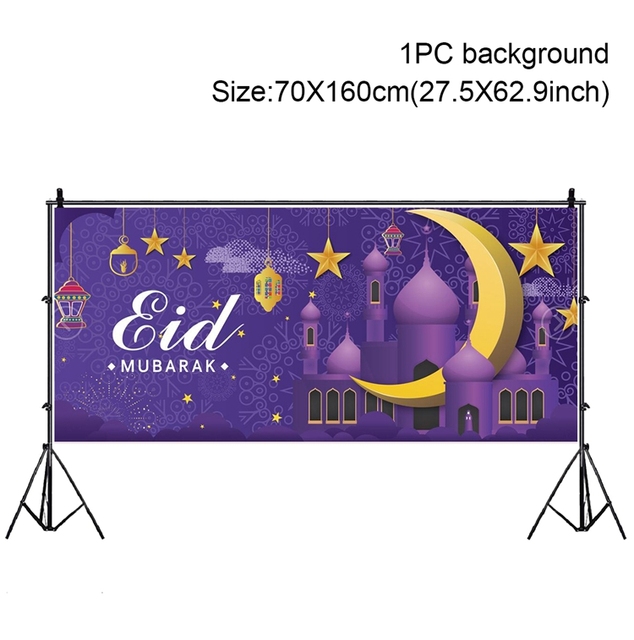 Background Eid Mubarak Ramadan Kareem Backdrop Islam Muslim Party Supplies Ramadan Decoration For Home Eid Al-fitr Gifts