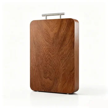 Tagliere in Ebano Nero, Spessore 3 cm, Legno Massello Senza Vernice né Cera, Doppio Lato, Antibatterico, Senza Manutenzione