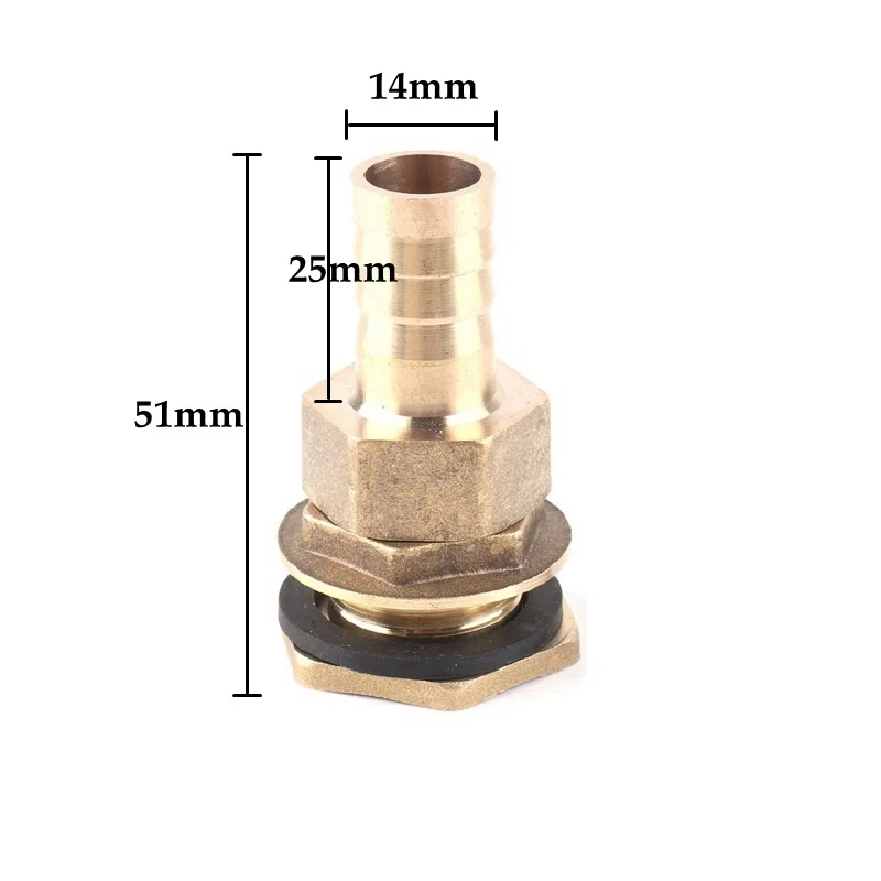 1pcs 1/2" Thread Fish Tank Adapter And Pagoda Connector Swivel Fitting Water Tank Copper Adapter Irrigation Water Hose Connector