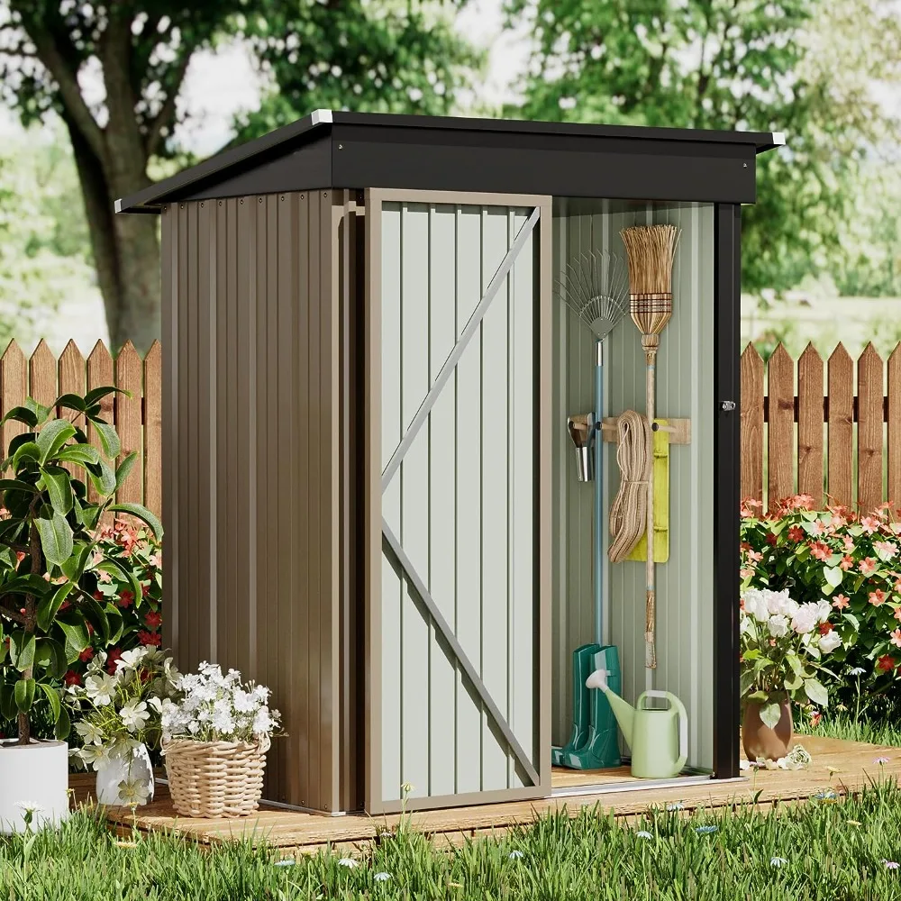 

5 x 3 FT Shed Outdoor Storage Shed Metal Garden Shed with Lockable Door Outside Waterproof for Backyard, Patio, Lawn