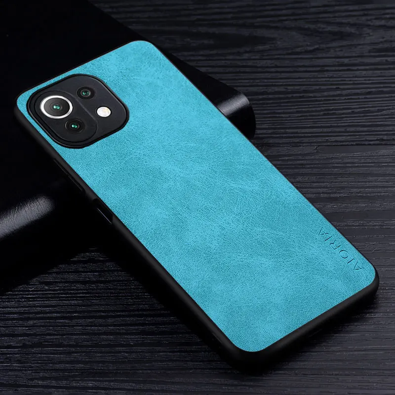 Premium Scratch-Resistant PU Leather Phone Case - Solid Color Cover