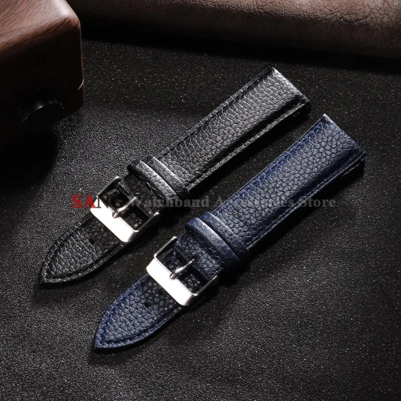 Litchi Pattern Leather Watch Band Bracelet - Versatile Sport Wrist Strap