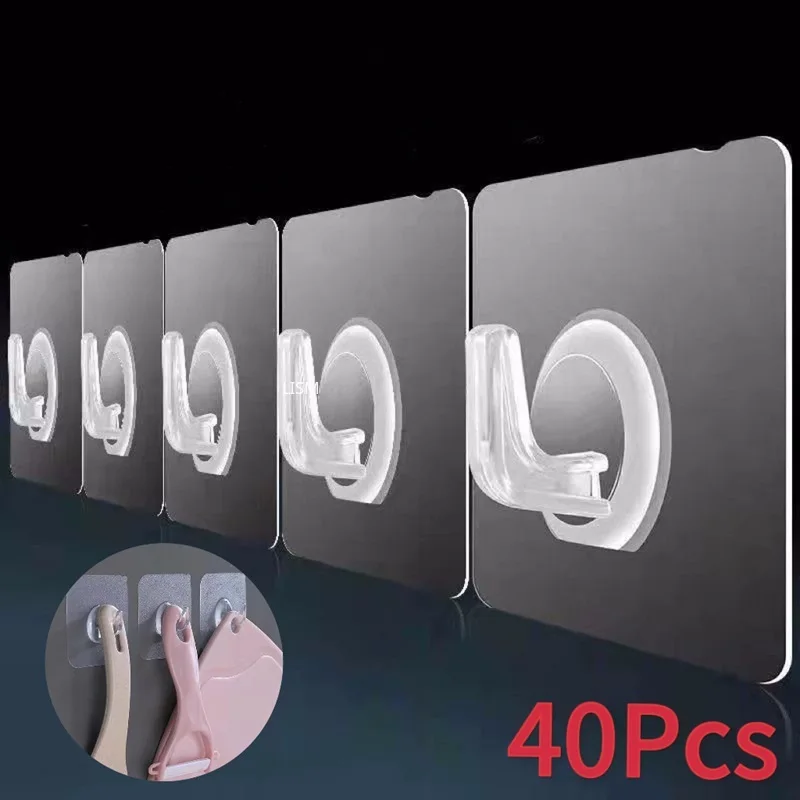 Description Picture 6 of itemMulti-Purpose Transparent Hook Double-sided Adhesive Wall Hooks Waterproof Clothes Hats Towel Hooks Kitchen Bath Door Hooks