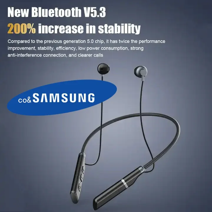 

Оригинальная Bluetooth-гарнитура для Samsung B998, басовая стереогарнитура на шею, подвесные Беспроводные наушники с защитой от пота, спортивные наушники для бега