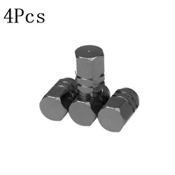 10-Pack Aluminum Tire Valve Caps - Waterproof Dust Covers for Car & Motorcycle Wheels (Black 4pcs)